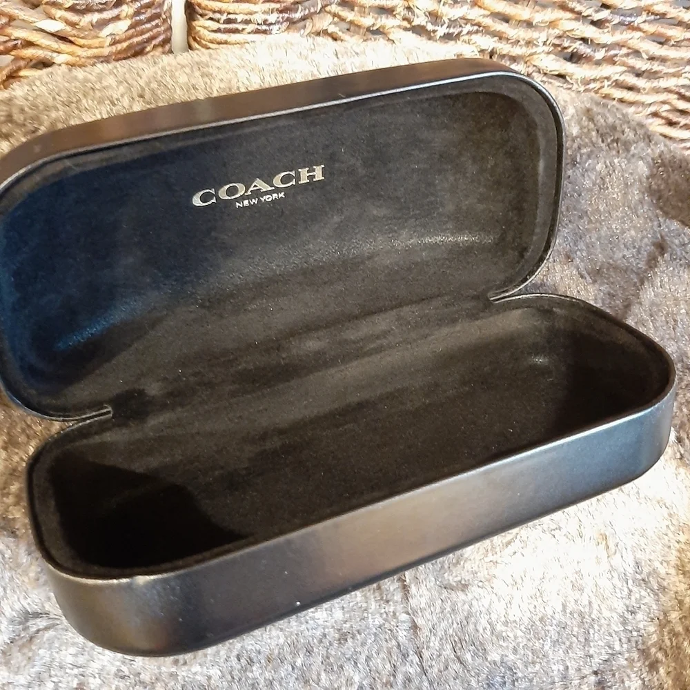 Coach New York Hard Sided Glasses Case Women's Black Clamshell Luxury Designer